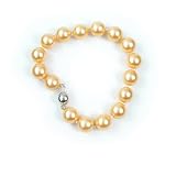 Single Strand 7-7.5 Inch 10MM Golden Shell Pearl Bracelet