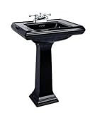 Kohler 27 Centerset Fireclay Bathroom Sink with Overflow and 3 Pre Drilled Faucet Holes from the Memoirs Collection Navy - K-2258-4-52