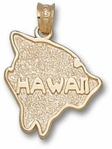 Map of Hawaii Pendant - 10KT Gold Jewelry
