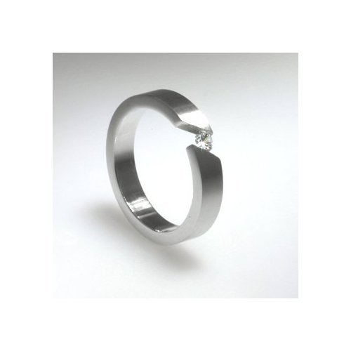 316L Stainless Steel with invisible set cubic zirconia stones (Sizes 5-14)stone - Width: 7mm (Sizes 8-12)