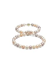 Multi Color Freshwater Pearl Necklace: 18" 8-9mm AA+