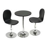 Spectrum 3Pc Set, 20 Round Table With 2 Swivel Faux Leather Chairs By Winsome Wood