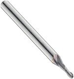 Niagara Cutter CB230 Carbide End Mill, General Purpose, TiCN Coated, 2 Flutes, Ball End, 1" Cutting Length, 1/4" Cutting Diameter