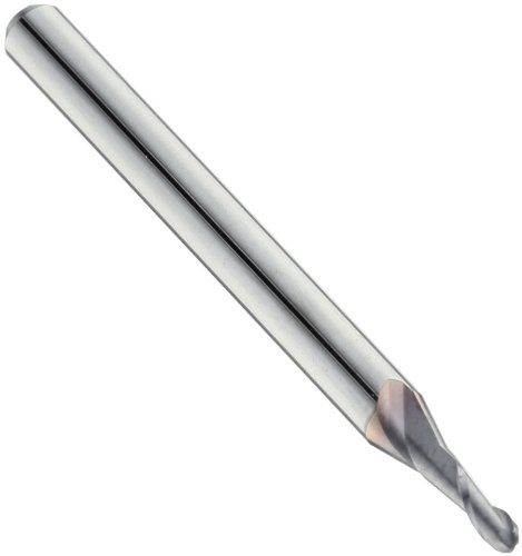 Niagara Cutter CB230 Carbide End Mill, General Purpose, TiCN Coated, 2 Flutes, Ball End, 1" Cutting Length, 1/4" Cutting Diameter