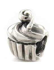 Authentic OHM Cupcake 925 Sterling Silver Bead with Cherry on Top fits European Charm Bracelet