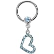 Aqua Jeweled Hollow Heart Captive Ring
