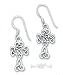 Sterling Silver 7/8 Inch Scrolled Celtic Design Cross Earrings
