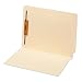 Globe-Weis End Tab Fastener Folders, 11 Point, 1 Fastener, Letter Size, Manila, 50 Folders per Pack (44110)