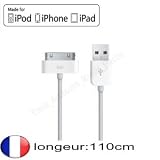 C�ble de Charge de Synchronisation de Donn�es USB pour iPhone 3GS/3G/2G, iPod Touch, iPod Classic, iPod Nano et tous les autres iPod - Qualite