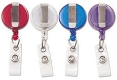 (3 Pack Value Bundle) AVT75464 Translucent Retractable ID Card Reel, 34" Extension, Assorted Colors, 4/Pack