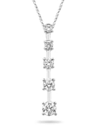 0.50 Cts Diamond Five Stone Journey Pendant in 14K White Gold