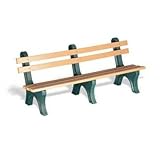 High Back Bench 7' Long with 2 x 4 Slats Leg Color: Black, Slat Color: Black