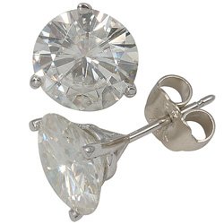 9.0mm Round Moissanite Martini Stud Earrings