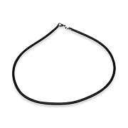 Wide 4mm Black Rubber Cord Necklace with Gunmetal Clasp