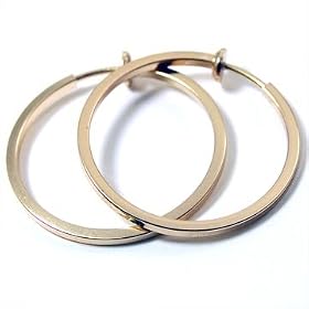 Beautiful Large Classic Hoop Clip Earrings for Non-Pierced Ears Gold Tone ~ YOU CHOOSE SIZE 1.25 -...