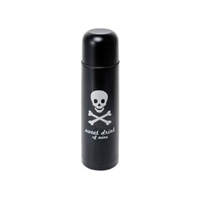 Present Time Skull Flask, stainless steel
