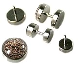 Fake Piercing Ear Plugs with Aztec Calendar Design - Sizes: Small Sold as a Pair