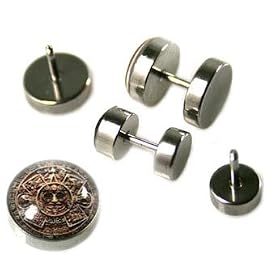 Fake Piercing Ear Plugs with Aztec Calendar Design - Sizes: Big Sold as a Pair
