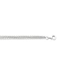 Sterling silver triple cable necklace, 16 inch