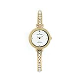 AK Anne Klein Women's 109484MPGB Diamond and Faux Pearl Accented Gold-Tone Watch