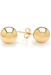 14k Yellow Gold Ball Stud Earrings pushback 3 4 5 6 7 8 10 12 14 MM