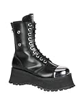 IMAGE OF Black Leather Platform Boot - Mens 9