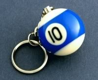 Ten Ball Keychain Billiards Billiard Pool 10