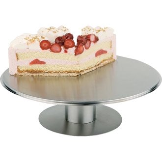Stainless Steel Rotating Cake Stand - Size 90(h) x 310(dia) mm - Contemporary Style Cake Stand!