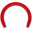 14 Gauge Red 1/2" BIOPLAST Flexible Replacement Horse Shoe Circular Barbell
