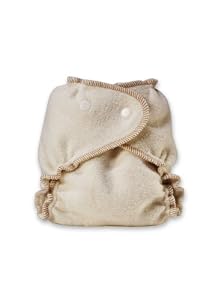 Kissaluvs Organic Cotton/Hemp Fitted Diaper, Unbleached, Medium/Large 15-40lbs