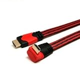 Aurum Flat Series - High Speed 90 Degree (Right Angle) Flat HDMI Cable with Ethernet (1.5 FT) - Supports 3D & Audio Return Channel - Full HD [Latest HDMI Version Available] - 1.5 Feet