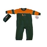 Miami Hurricanes ( University of ) Infant / Baby Creeper / Coverall With Hat