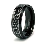 8mm Black Tungsten Carbide Ring