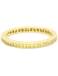 Sethi Couture "Simple Elegance" Yellow Diamond Channel Set Band , Size 7
