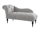 Skyline Furniture Tufted Fainting Sofa, Velvet Light Gray