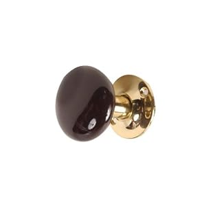 Porcelain and Rosette Doorknob Set Brown by 