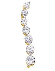 1 cttw 14k Yellow Gold Diamond Journey Pendant (Real Diamonds: 1 cttw)