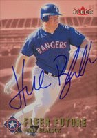 Hank Blalock, Texas Rangers, 2002 Fleer Future Autographed Card