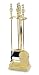 Polished Brass 4-Piece Fireplace Tool Set with Stand