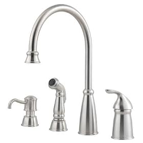 Price Pfister 026-4CBS Avalon Single-Handle Kitchen Faucet, Stainless Steel