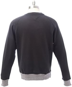 Durkl Men's Striped Rib Crewneck Medium Black