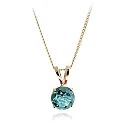 14k White or Yellow Gold 6mm Apatite 4-Prong Pendant, 17"
