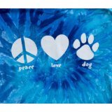 Dog Speak Peace Love Dog Tie Dye T-shirt - Adult Small