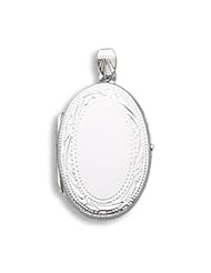 Flat Oval Etched Edge Locket