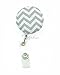 Multi - Colors Fabric Badge Reel Retractable ID Badge Holder (Gray)