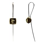 Fine Quality Green Amber and 14K Gold Plated Sterling Silver Square Earrings