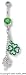 DANGLING CLOVERS BELLY PEIRCING RING BNACLV3A- CLEAR