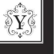 Monogram Black & White Cocktail Napkins - Y