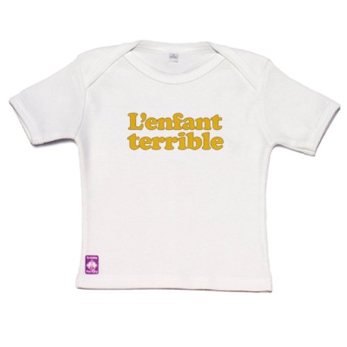 Childrens Toyshop   : DribbleFactory L'Enfant Terrible White T-Shirt (12 Months)