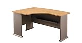 SERIES A: LIGHT OAK LEFT L-BOW DESK